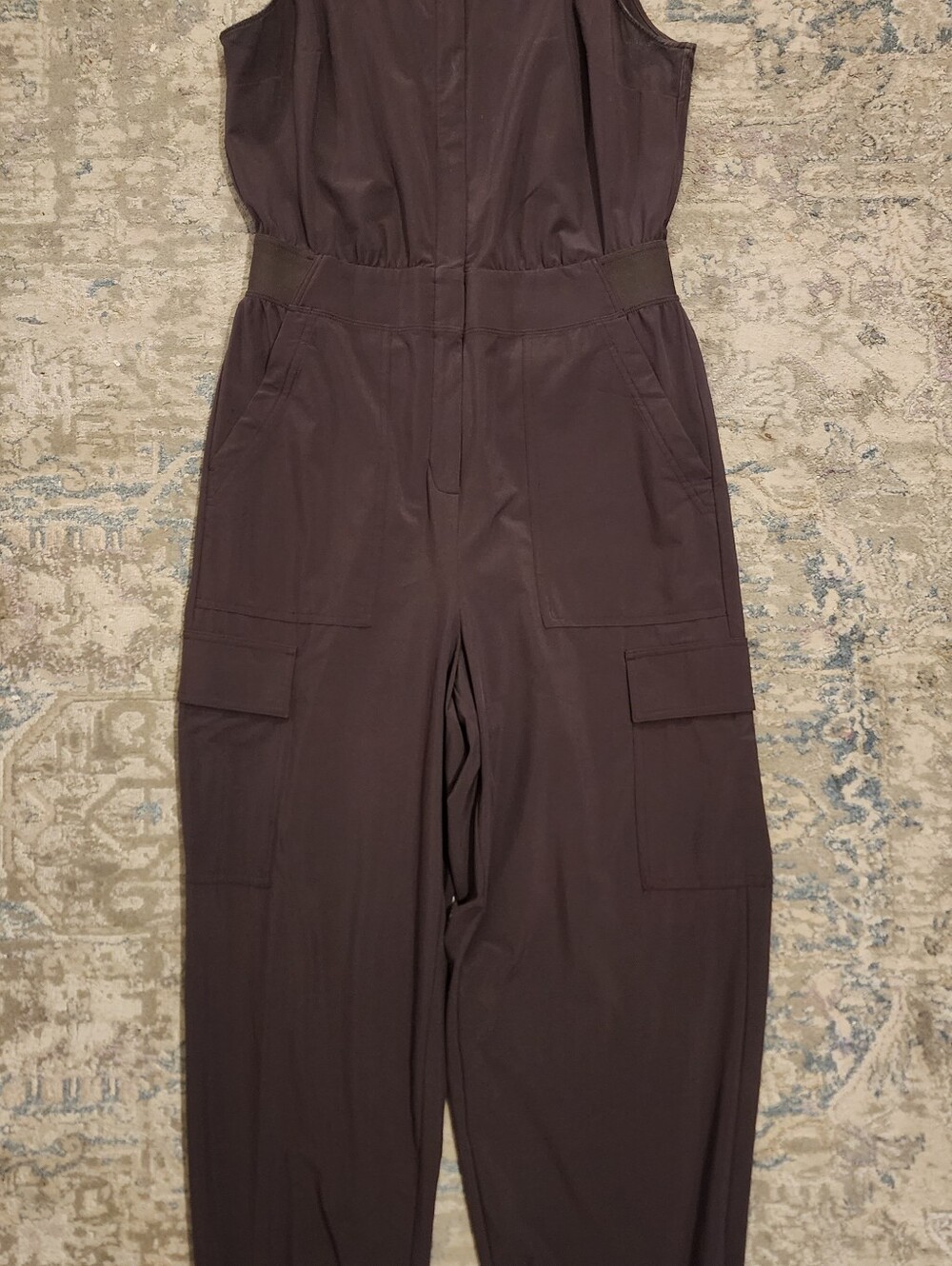 Athleta Brooklyn Sleeveless Cargo Jumpsuit in Deep Brown Size 6 - Picture 5 of 7